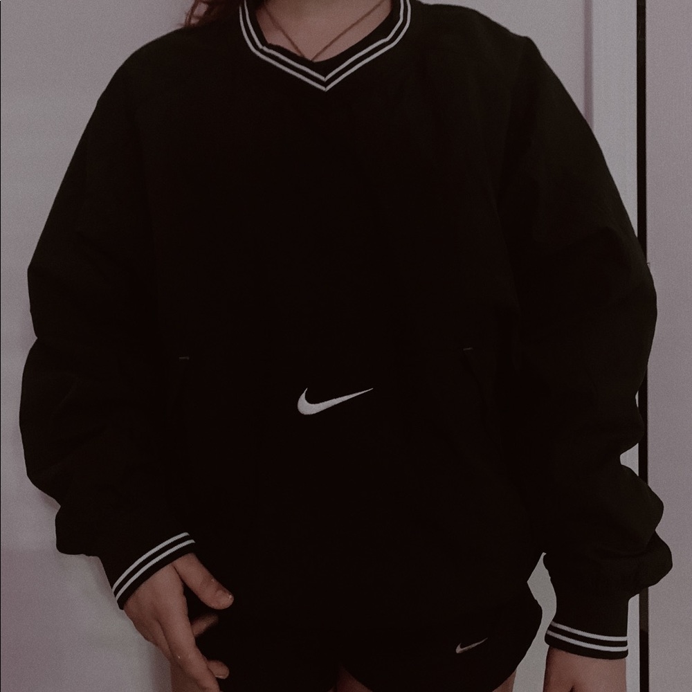 vintage black nike windbreaker pull over